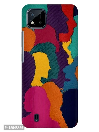 JugaaduStore Designer Printed Slim Fit Hard Case Back Cover for Realme C20 / Realme C11 (2021) | Colourful Heads (Polycarbonate)-thumb0