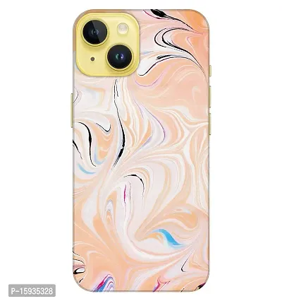 JugaaduStore Designer Printed Slim Fit Hard Case Back Cover for Apple iPhone 14 | Classy Orange Marble (Polycarbonate)-thumb0