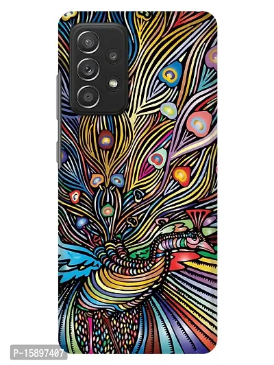 JugaaduStore Designer Printed Slim Fit Hard Case Back Cover for Samsung Galaxy A52s 5G / Samsung Galaxy A52 / Samsung Galaxy A52 5G | Colourful Peacock (Polycarbonate)