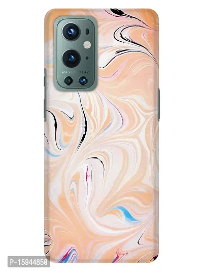 JugaaduStore Designer Printed Slim Fit Hard Case Back Cover for OnePlus 9 Pro | Classy Orange Marble (Polycarbonate)-thumb0