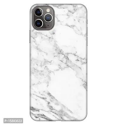 JugaaduStore Designer Printed Slim Fit Hard Case Back Cover for Apple iPhone 11 Pro Max | Classy White Marble (Polycarbonate)