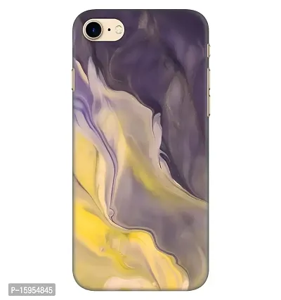 JugaaduStore Designer Printed Slim Fit Hard Case Back Cover for Apple iPhone 7 / iPhone 8 / iPhone SE (2022) | Yellow Purple Liquid Marble (Polycarbonate)-thumb0