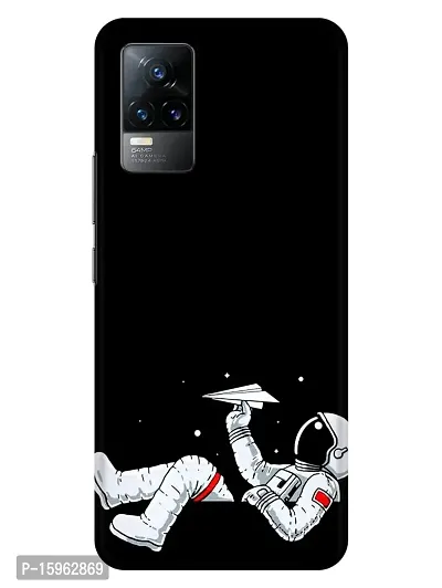 JugaaduStore Designer Printed Slim Fit Hard Case Back Cover for Vivo Y73 / Vivo V21e 4G | Astronaut Fly Plane (Polycarbonate)-thumb0