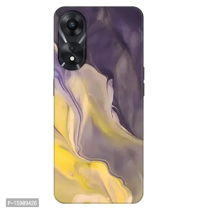 JugaaduStore Designer Printed Slim Fit Hard Case Back Cover for Oppo A78 | Yellow Purple Liquid Marble (Polycarbonate)