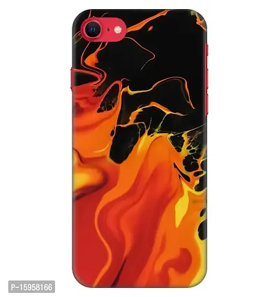 JugaaduStore Designer Printed Slim Fit Hard Case Back Cover for Apple iPhone SE (2020) / iPhone 7 / iPhone 8 | Fire Flame Marble (Polycarbonate)