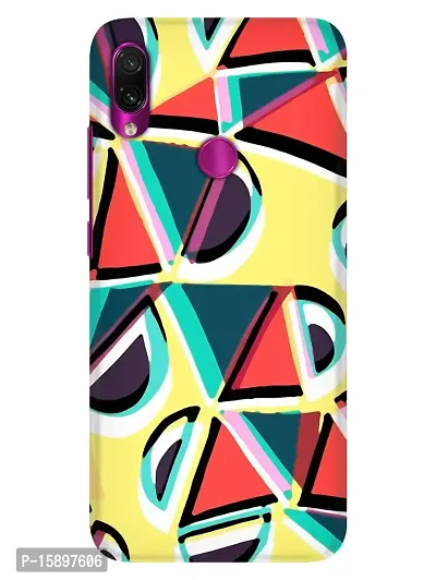 JugaaduStore Designer Printed Slim Fit Hard Case Back Cover for Xiaomi Redmi Note 7 / Redmi Note 7 Pro/Redmi Note 7S | Pastel Triangles (Polycarbonate)