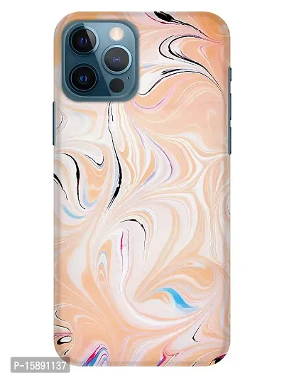 JugaaduStore Designer Printed Slim Fit Hard Case Back Cover for Apple iPhone 12 Pro/iPhone 12 | Classy Orange Marble (Polycarbonate)