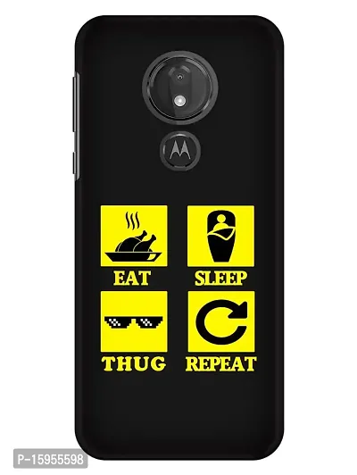 JugaaduStore Designer Printed Slim Fit Hard Case Back Cover for Motorola Moto G7 Power | Eat Sleep Thug Repeat (Polycarbonate)