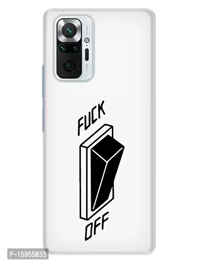 JugaaduStore Designer Printed Slim Fit Hard Case Back Cover for Xiaomi Redmi Note 10 Pro Max/Redmi Note 10 Pro | Fuck Off Button (Polycarbonate)