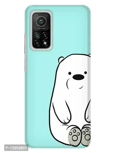 JugaaduStore Designer Printed Slim Fit Hard Case Back Cover for Xiaomi Mi 10T 5G / Mi 10T Pro 5G | Ice Cold Cute Bear (Polycarbonate)