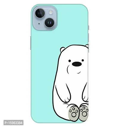 JugaaduStore Designer Printed Slim Fit Hard Case Back Cover for Apple iPhone 14 Plus | Ice Cold Cute Bear (Polycarbonate)