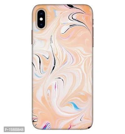 JugaaduStore Designer Printed Slim Fit Hard Case Back Cover for Apple iPhone Xs Max | Classy Orange Marble (Polycarbonate)