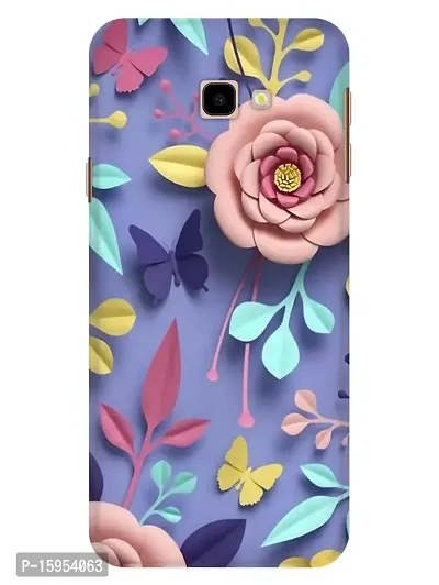 JugaaduStore Designer Printed Slim Fit Hard Case Back Cover for Samsung Galaxy J4 Plus | Purple Peach Floral (Polycarbonate)