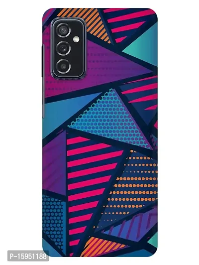 JugaaduStore Designer Printed Slim Fit Hard Case Back Cover for Samsung Galaxy F52 5G | Triangular Geometrical (Polycarbonate)-thumb0