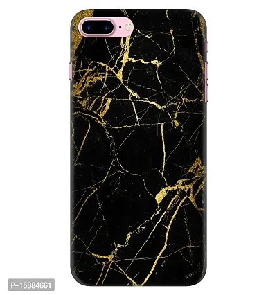 JugaaduStore Designer Printed Slim Fit Hard Case Back Cover for Apple iPhone 8 Plus/iPhone 7 Plus | Classy Golden Black Marble (Polycarbonate)