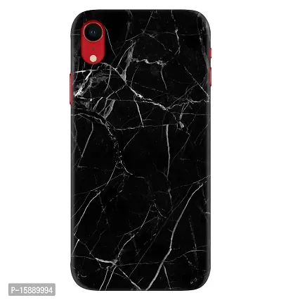 JugaaduStore Designer Printed Slim Fit Hard Case Back Cover for Apple iPhone XR | Classy Black Marble (Polycarbonate)
