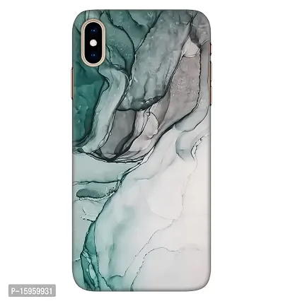JugaaduStore Designer Printed Slim Fit Hard Case Back Cover for Apple iPhone Xs Max | Green Grey Marble (Polycarbonate)