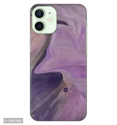 JugaaduStore Designer Printed Slim Fit Hard Case Back Cover for Apple iPhone 12 Mini | Liquid Amethyst Marble (Polycarbonate)-thumb0
