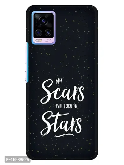 JugaaduStore Designer Printed Slim Fit Hard Case Back Cover for Vivo V20 Pro | Scars Turn Into Stars (Polycarbonate)-thumb0
