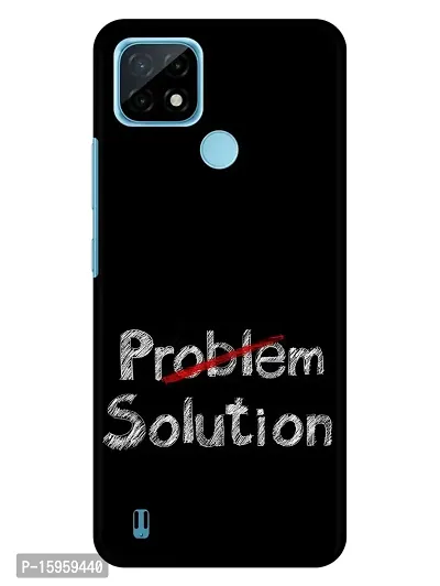 JugaaduStore Designer Printed Slim Fit Hard Case Back Cover for Realme C21 | Focus On The Solution (Polycarbonate)-thumb0