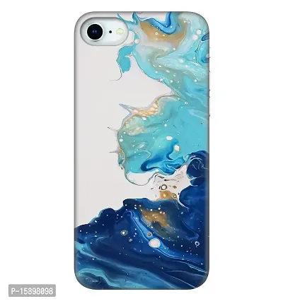 JugaaduStore Designer Printed Slim Fit Hard Case Back Cover for Apple iPhone 8 / iPhone 7 / iPhone SE (2022) | Blue Liquid Marble (Polycarbonate)