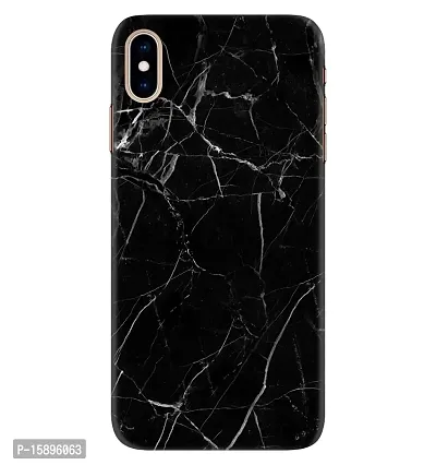 JugaaduStore Designer Printed Slim Fit Hard Case Back Cover for Apple iPhone Xs Max | Classy Black Marble (Polycarbonate)-thumb0