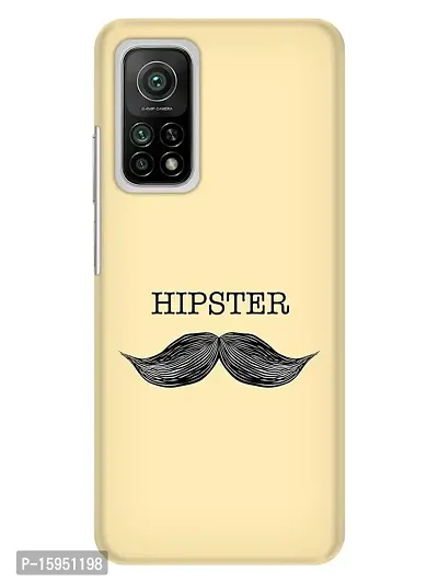 JugaaduStore Designer Printed Slim Fit Hard Case Back Cover for Xiaomi Mi 10T 5G / Mi 10T Pro 5G | Hipster Moustache (Polycarbonate)