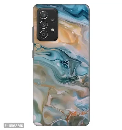 JugaaduStore Designer Printed Slim Fit Hard Case Back Cover for Samsung Galaxy A52s 5G / Samsung Galaxy A52 / Samsung Galaxy A52 5G | Liquid Turquoise Marble (Polycarbonate)