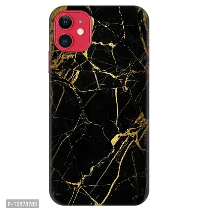 JugaaduStore Designer Printed Slim Fit Hard Case Back Cover for Apple iPhone 11 | Classy Golden Black Marble (Polycarbonate)