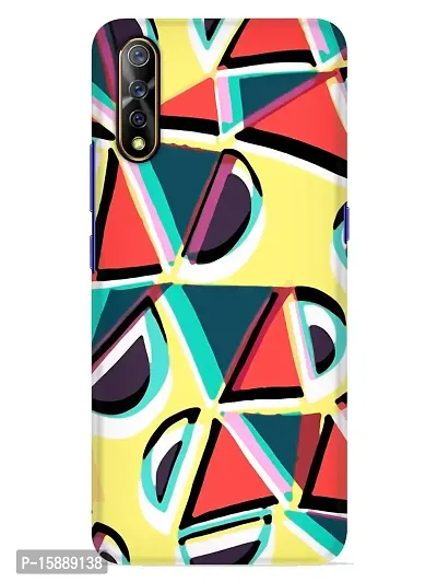 JugaaduStore Designer Printed Slim Fit Hard Case Back Cover for Vivo S1 | Pastel Triangles (Polycarbonate)