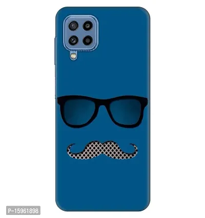JugaaduStore Designer Printed Slim Fit Hard Case Back Cover for Samsung Galaxy M32 / Samsung Galaxy M32 Prime Edition/Samsung Galaxy F22 | Moustache Swag Doodle (Polycarbonate)