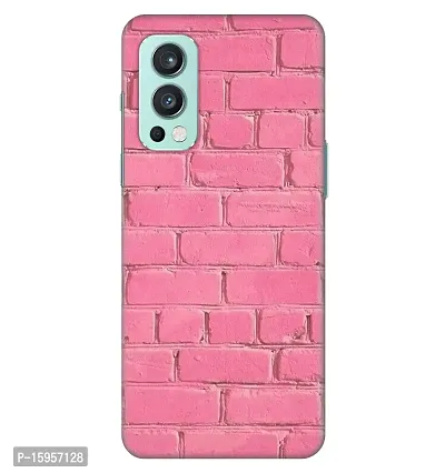 JugaaduStore Designer Printed Slim Fit Hard Case Back Cover for OnePlus Nord 2 5G | Pink Bricks Wall (Polycarbonate)