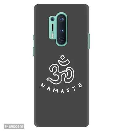 JugaaduStore Designer Printed Slim Fit Hard Case Back Cover for OnePlus 8 Pro | Om Namaste Quote (Polycarbonate)