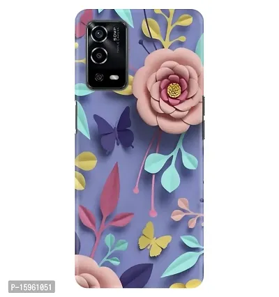 JugaaduStore Designer Printed Slim Fit Hard Case Back Cover for Oppo A55 / Oppo A53s 5G | Purple Peach Floral (Polycarbonate)