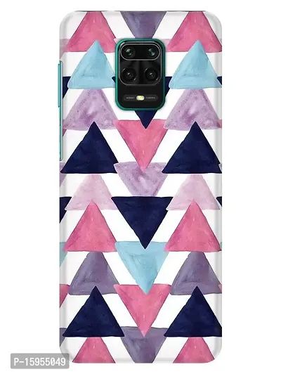 JugaaduStore Designer Printed Slim Fit Hard Case Back Cover for Xiaomi Redmi Note 10 Lite/Poco M2 Pro/Redmi Note 9 Pro/Redmi Note 9 Pro Max | Watercolor Triangles (Polycarbonate)