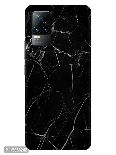 JugaaduStore Designer Printed Slim Fit Hard Case Back Cover for Vivo Y73 / Vivo V21e 4G | Classy Black Marble (Polycarbonate)