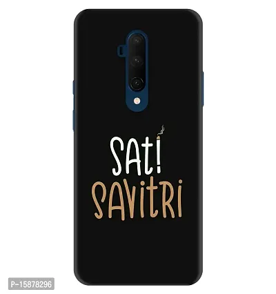 JugaaduStore Designer Printed Slim Fit Hard Case Back Cover for OnePlus 7T Pro | Sati Savitri (Polycarbonate)-thumb0