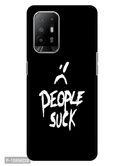 JugaaduStore Designer Printed Slim Fit Hard Case Back Cover for Oppo F19 Pro +5G | People Suck Quote (Polycarbonate)