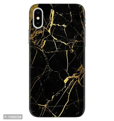 JugaaduStore Designer Printed Slim Fit Hard Case Back Cover for Apple iPhone Xs/iPhone X | Classy Golden Black Marble (Polycarbonate)-thumb0