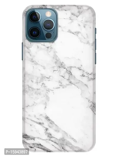 JugaaduStore Designer Printed Slim Fit Hard Case Back Cover for Apple iPhone 12 Pro/iPhone 12 | Classy White Marble (Polycarbonate)