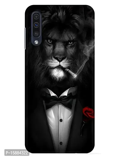 JugaaduStore Designer Printed Slim Fit Hard Case Back Cover for Samsung Galaxy A70s | Suit Up Lion (Polycarbonate)