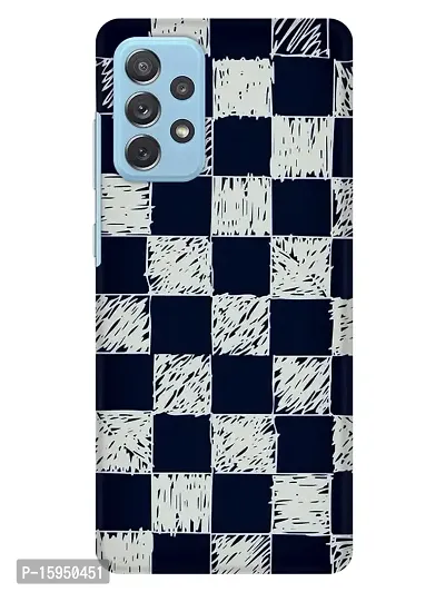 JugaaduStore Designer Printed Slim Fit Hard Case Back Cover for Samsung Galaxy A52 / Samsung Galaxy A52 5G / Samsung Galaxy A52s 5G | Blue Checkbox Doodle (Polycarbonate)