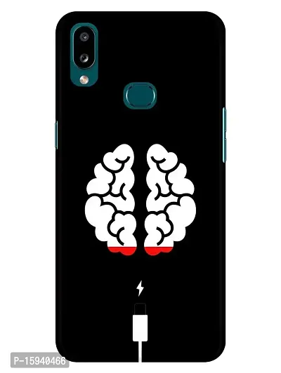 JugaaduStore Designer Printed Slim Fit Hard Case Back Cover for Samsung Galaxy A10s | Brain Charging (Polycarbonate)-thumb0