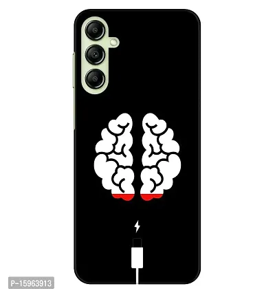 JugaaduStore Designer Printed Slim Fit Hard Case Back Cover for Samsung Galaxy A14 5G / Samsung Galaxy A14 | Brain Charging (Polycarbonate)