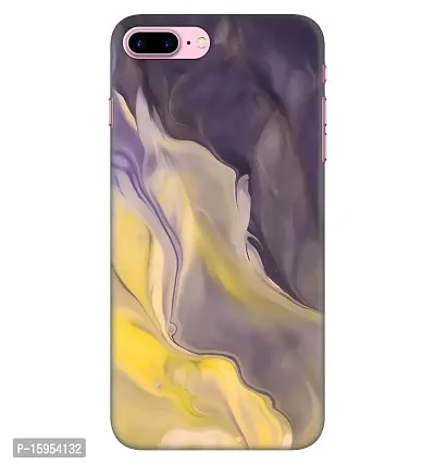 JugaaduStore Designer Printed Slim Fit Hard Case Back Cover for Apple iPhone 8 Plus/iPhone 7 Plus | Yellow Purple Liquid Marble (Polycarbonate)