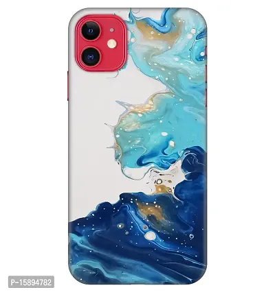 JugaaduStore Designer Printed Slim Fit Hard Case Back Cover for Apple iPhone 11 | Blue Liquid Marble (Polycarbonate)