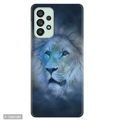 JugaaduStore Designer Printed Slim Fit Hard Case Back Cover for Samsung Galaxy A73 5G | Zodiac Lion (Polycarbonate)