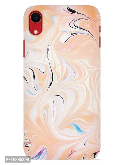 JugaaduStore Designer Printed Slim Fit Hard Case Back Cover for Apple iPhone XR | Classy Orange Marble (Polycarbonate)
