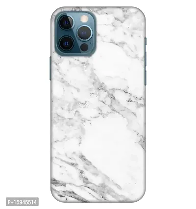 JugaaduStore Designer Printed Slim Fit Hard Case Back Cover for Apple iPhone 12 Pro Max | Classy White Marble (Polycarbonate)