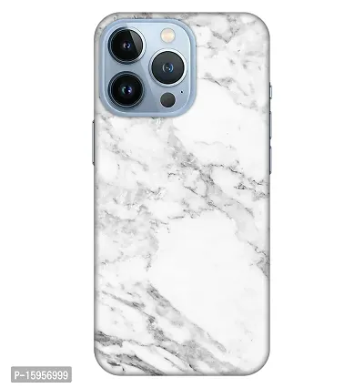 JugaaduStore Designer Printed Slim Fit Hard Case Back Cover for Apple iPhone 13 Pro Max | Classy White Marble (Polycarbonate)